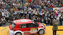 Barum Czech Rally Zlín 2014. Start na náměstí Míru ve Zlíně