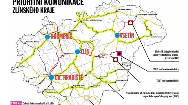 Krajský úřad chce do roku 2020 investovat do oprav cest. Označil ty, které upřednostní.