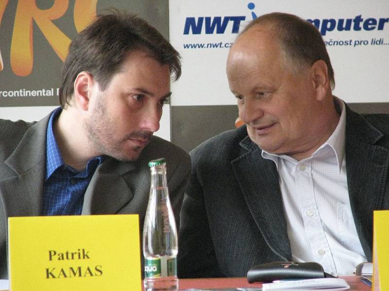 Tiskový mluvčí Zlínského kraje Patrik Kamas a ředitel závodu Barum rally Miroslav Regner