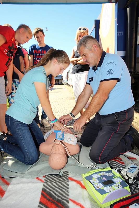 Preventivní vlak na nádraží ve Zlíně.