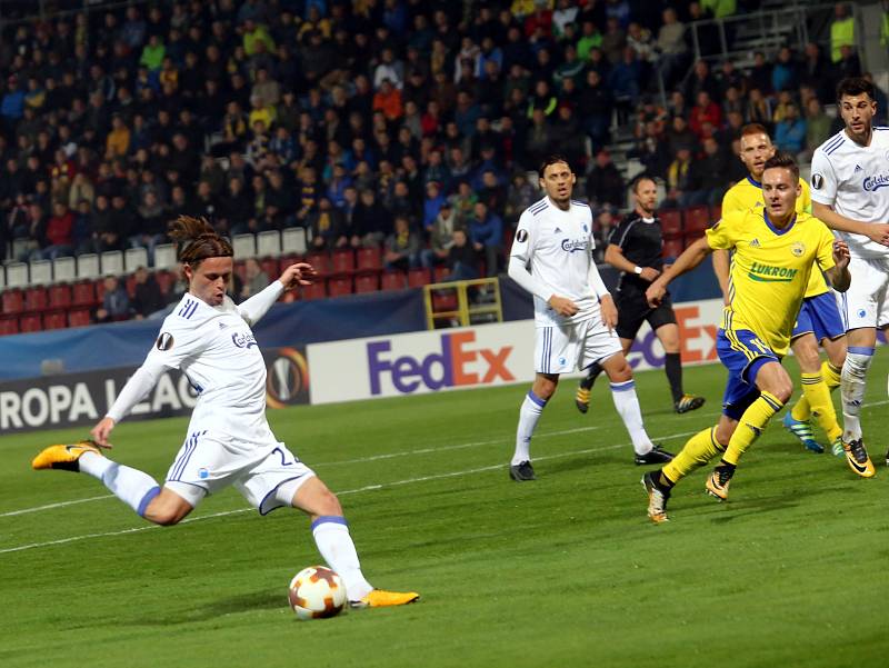 fotbal FC FASTAV Zlín - FC Kodaň. Peter Arkensen dává na 1:1