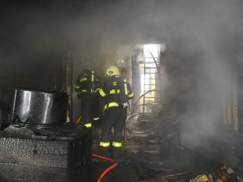 Požár stodoly v Křekově