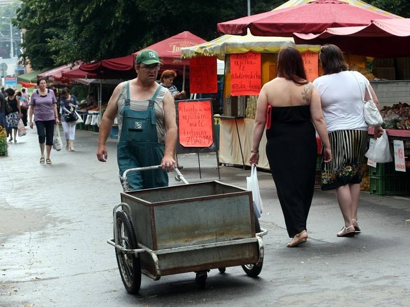 Tržnice Pod kaštany v centru Zlína.