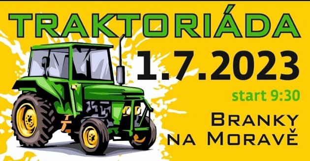 Plakát k 1. traktoriádě na motokrosové trati v Brankách v sobotu 1. července 2023