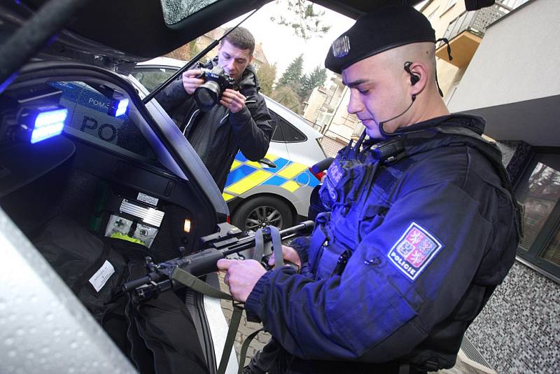 Prvosledové policejní hlídky na obvodním oddělení ve Zlíně.