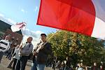 Strana svobodných pořádá demostraci proti evropské imigrační politice na náměstí Míru ve Zlíně..