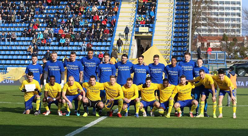 Fotbalisté Zlína (žluté dresy) ve 24. kole FORTUNA:LIGY hostili druhou Plzeň.