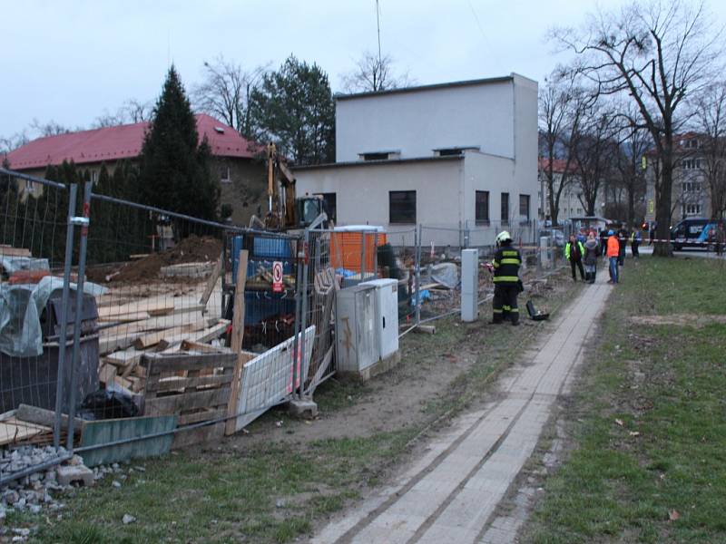 Havárie domu v rekonstrukci na Sokolské ulici ve Zlíně.