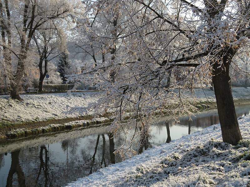 Aprílové jaro, řeka Dřevnice u Podvesné 1. 4. 2020