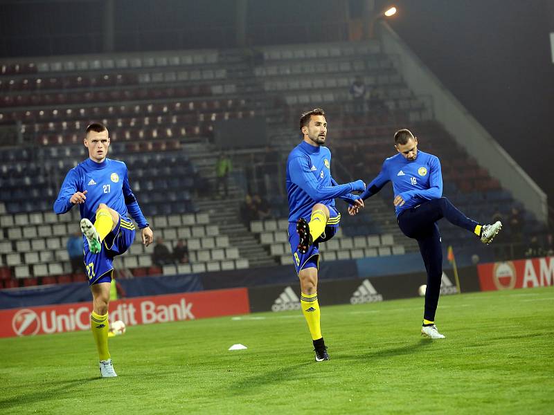 Fotbal FC FASTAV Zlín - FC Kodaň. rozcvičení před zápasem