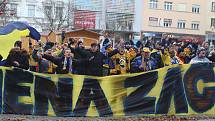 Fanoušci hokejového Zlína během nedělního odpoledne protestovali proti vedení klubu.