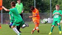 Fotbal McDonlads Cup. Krajské kolo Vršava Zlín. ZŠ Trávníky Otrokovice  (v zeleném) - ZŠ Sportovní Uherské Hradiště