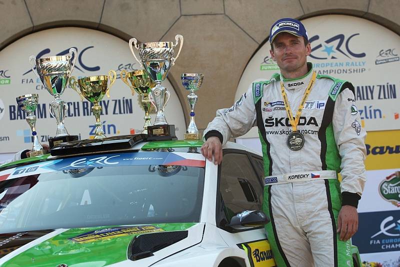 Barum rally 2015. Vyhlášení vítězů na náměstí Míru ve Zlíně.