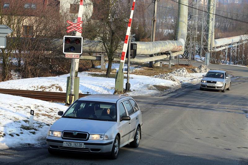 Železniční přejezd km 151 na  Halenkovice v Napajedlích.