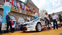 Barum Czech Rally Zlín 2017 start na náměstí Míru ve Zlíně