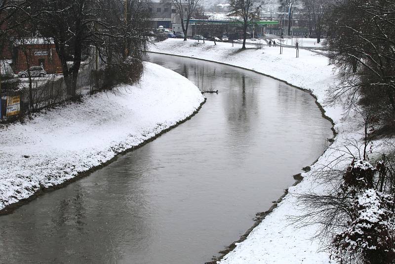 Řeka Dřevnice ve Zlíně.