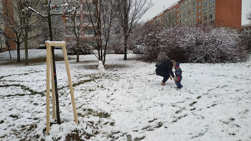 První sníh ve Zlíně. 27. 11. 2021