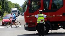 Krajské kolo soutěže dopravních policistů v řízení silničního provozu ve Zlíně .