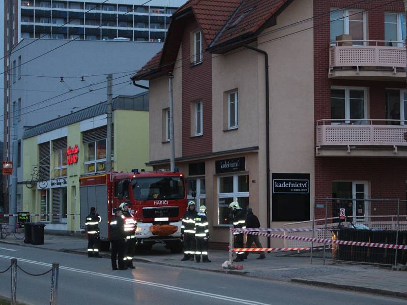 Havárie domu v rekonstrukci na Sokolské ulici ve Zlíně.