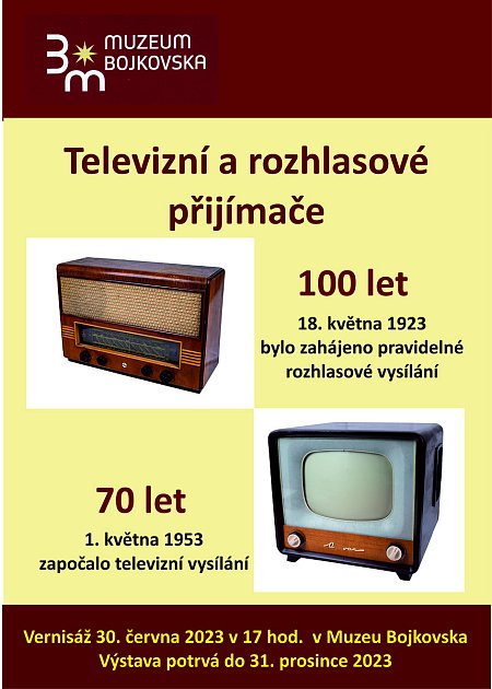 Výstava rozhlasových a televizních přijímačů v Muzeu Bojkovska