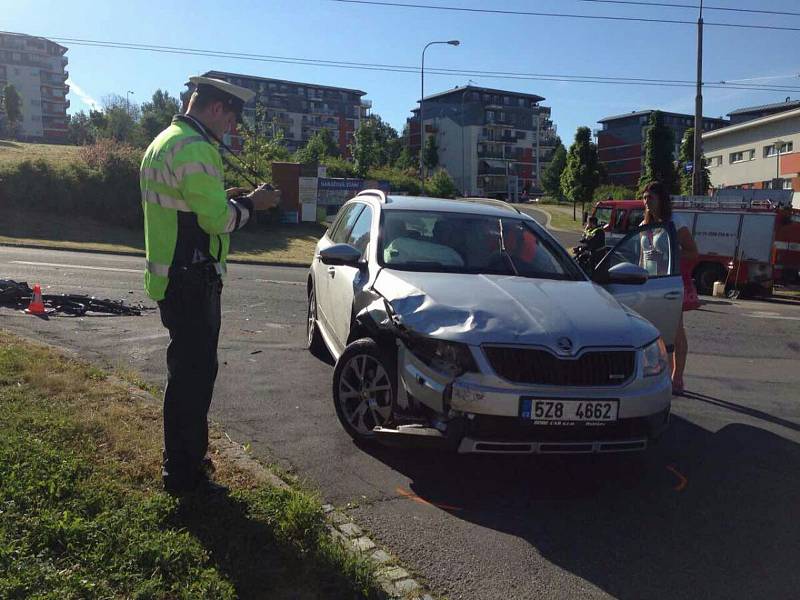 K dopravní nehodě došlo dnes dopoledne na Jižních Svazích ve Zlíně