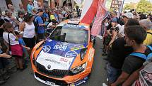 Barum Czech Rally Zlín 2017 start na náměstí Míru ve Zlíně