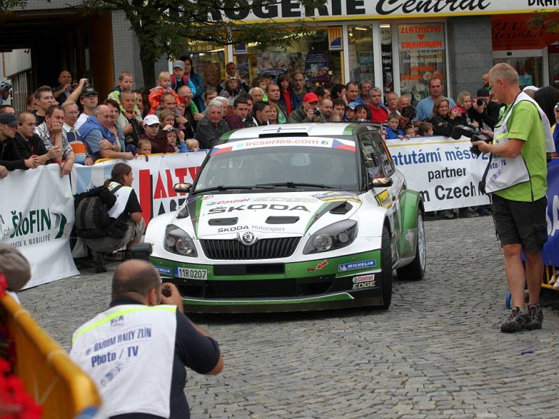 Start 42. Barum rally na náměstí Míru ve Zlíně  