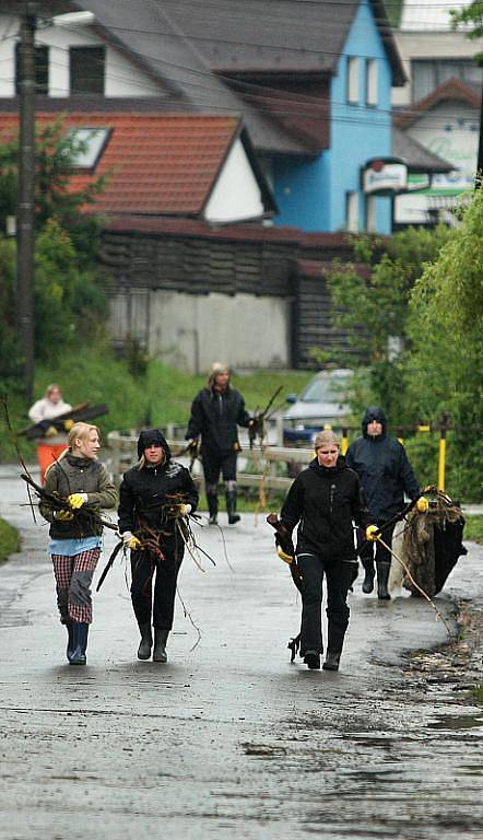 Trnava na Zlínsku po bleskové povodni, 1. červenec 2011