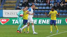 Fotbalisté Zlína (žluté dresy) se ve středu doma utkali s Baníkem Ostrava.