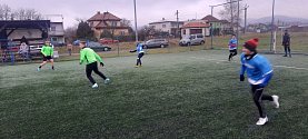 Zimní liga v malém fotbale ve Fryštáku, 2. kolo, foto je ze zápasu Benfika - Racková