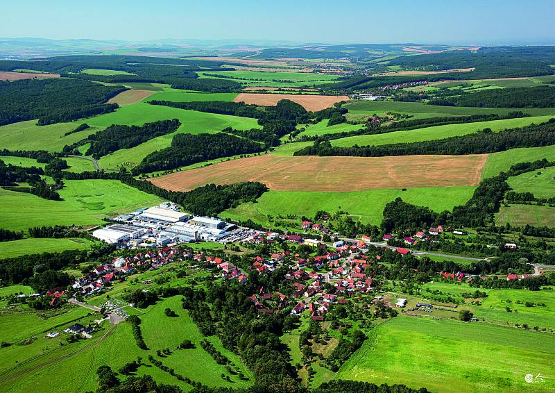 Kaňovice. Obec Kaňovice letecky