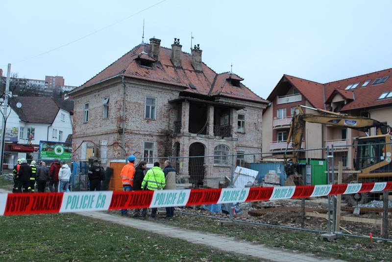 Havárie domu v rekonstrukci na Sokolské ulici ve Zlíně.