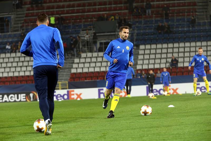 Fotbal FC FASTAV Zlín - FC Kodaň. rozcvičení před zápasem