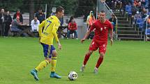 Fotbalisté Zlína (žluté dresy) ve 2. kole MOL Cupu zvítězili na hřišti divizního Startu Brno 3:0