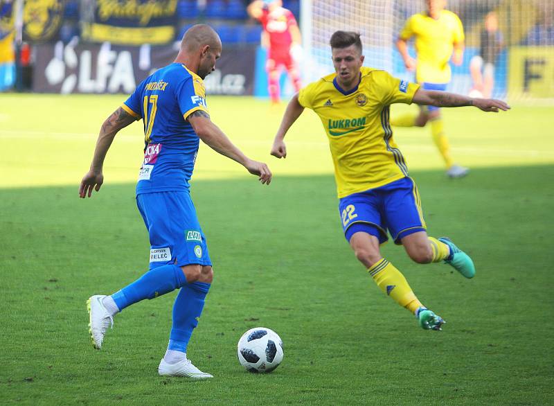 Fotbalisté Zlína (ve žlutých dresech) v 5. kole FORTUNA:LIGY hostili Teplice.