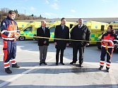 Slavnostní předávání nových sanitních vozů v krajské nemocnici T. Baťi ve Zlíně.