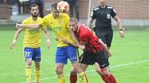 Fotbalisté Fastavu Zlín (ve žlutém) v úvodním kole Fortunba:ligy skupiny o záchranu hostili Slerzský FC Opava.