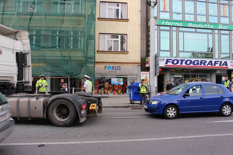 Dopravní nehoda v centru Zlína.