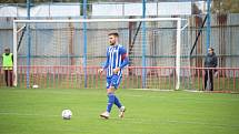 Fotbalisté Kvítkovic (modrobílé dresy) ve 13. kole MSFL doma přehráli Zlín B 3:0.