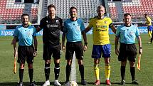 Fotbalisté Zlína (žluté dresy) ve druhém zápase Tipsport Malta Cupu 2023 podlehli německému Sandhausenu 1:2.