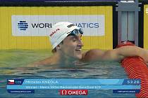 Zlínský plavec Miroslav Knedla na mistrovství světa juniorů v izraelském Netanji.