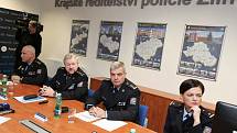 Tisková konference policie ČR ve Zlíně.Jaromír Tkadleček