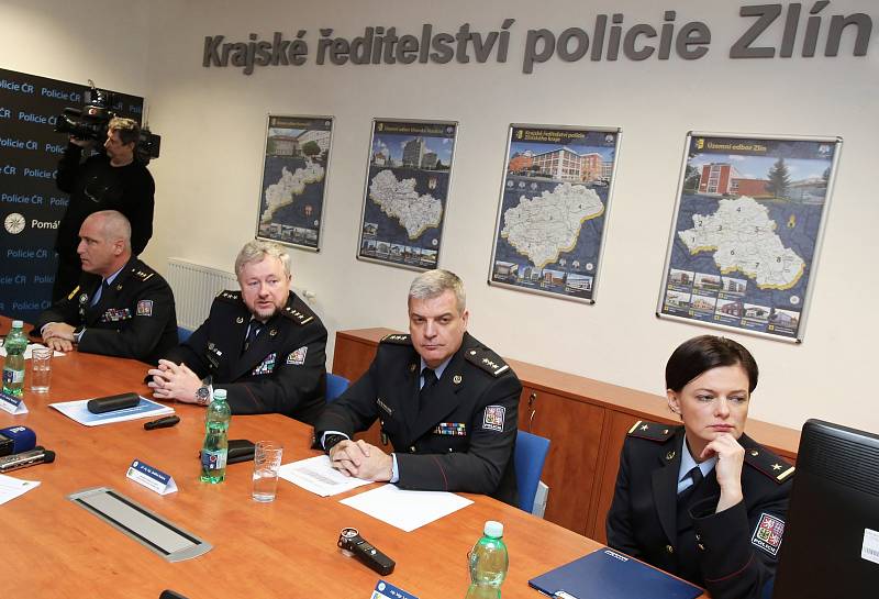 Tisková konference policie ČR ve Zlíně.Jaromír Tkadleček