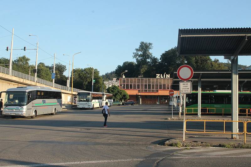 Stav autobusového nádraží ve Zlíně.