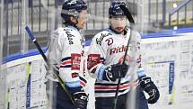 Přípravný hokejový zápas: HC Vítkovice Ridera - HK Dukla Trenčín, 27. srpna 2019 v Ostravě. Na snímku (zleva) Alexandre Mallet a Rastislav Dej.