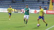 Fotbalisté Zlína (žluté dresy) v 14. kole FORTUNA:LIGY hráli s Jabloncem nerozhodně 0:0.