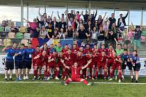 Krajský výběr Zlínska (červené dresy) ve druhém zápase finálového turnaje Region’s Cupu zdolali Portugalsko 1:0 a přiblížili se postupu do finále.