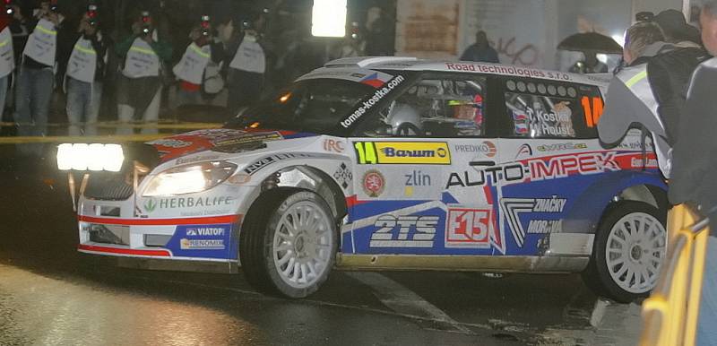 Barum rally: noční rychlostní zkouška ve Zlíně