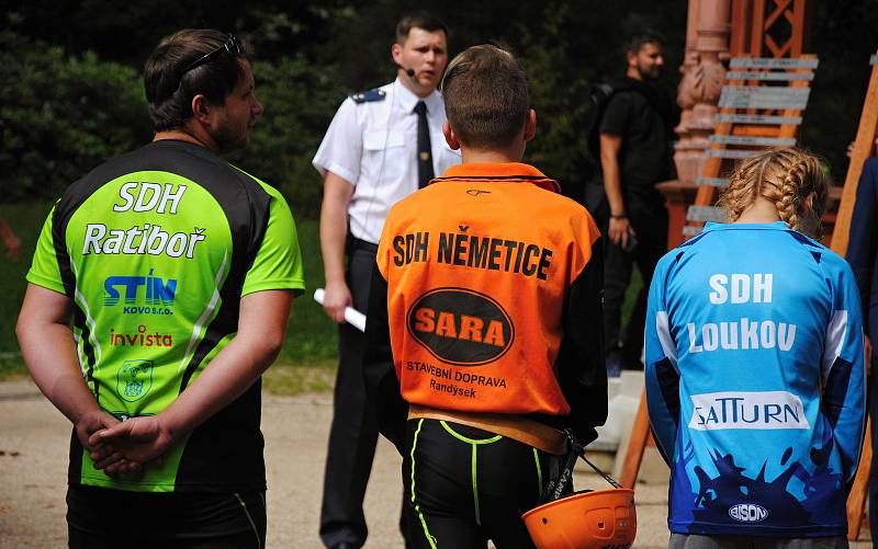 Hasičská soutěž O pohár starosty města v parku v Rožnově pod Radhoštěm; sobota 17. srpna 2019