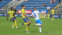 Fotbalisté Zlína (ve žlutých dresech) ve 3. kole FORTUNA:LIGY porazili Teplice 3:0.